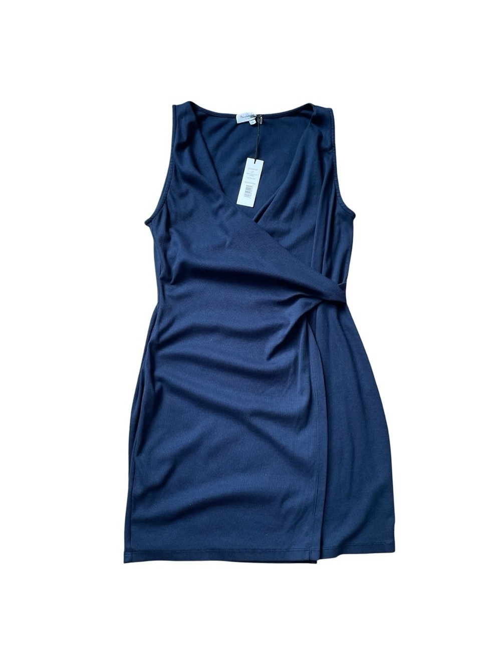 Michael Stars Abby Sleeveless Faux Wrap Dress Nocturnal Size Petite Large